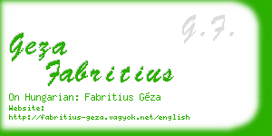 geza fabritius business card